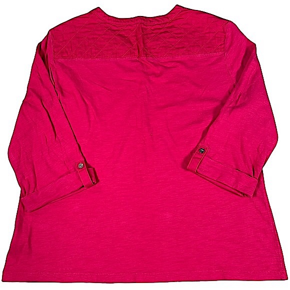 4/$32 Croft & barrow size Xl pink 3/4 sleeve shirt quilted type design on top - Picture 5 of 9